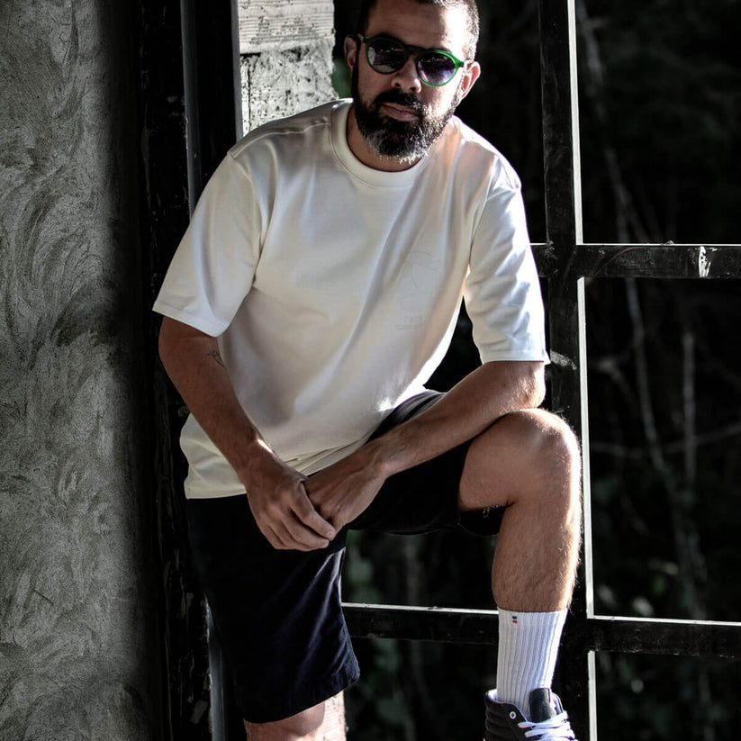 Camiseta Elemental Manga Corta Color Blanco Marfil