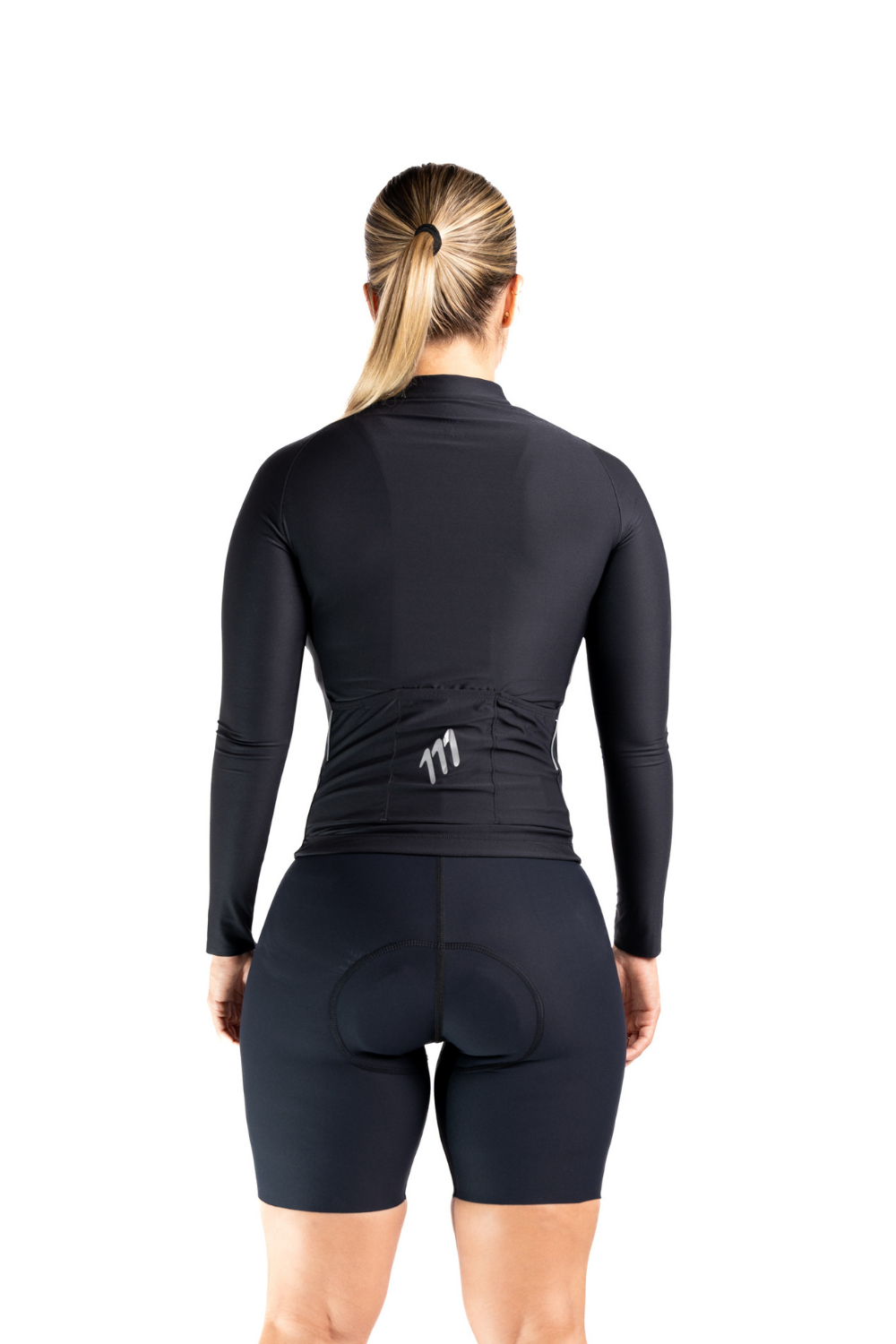 Jersey ciclismo mujer Jersey Manga Larga Ciclismo Mujer 111Ciento Once Essentials Negro 111Ciento Once — ropa ciclismo colombiana