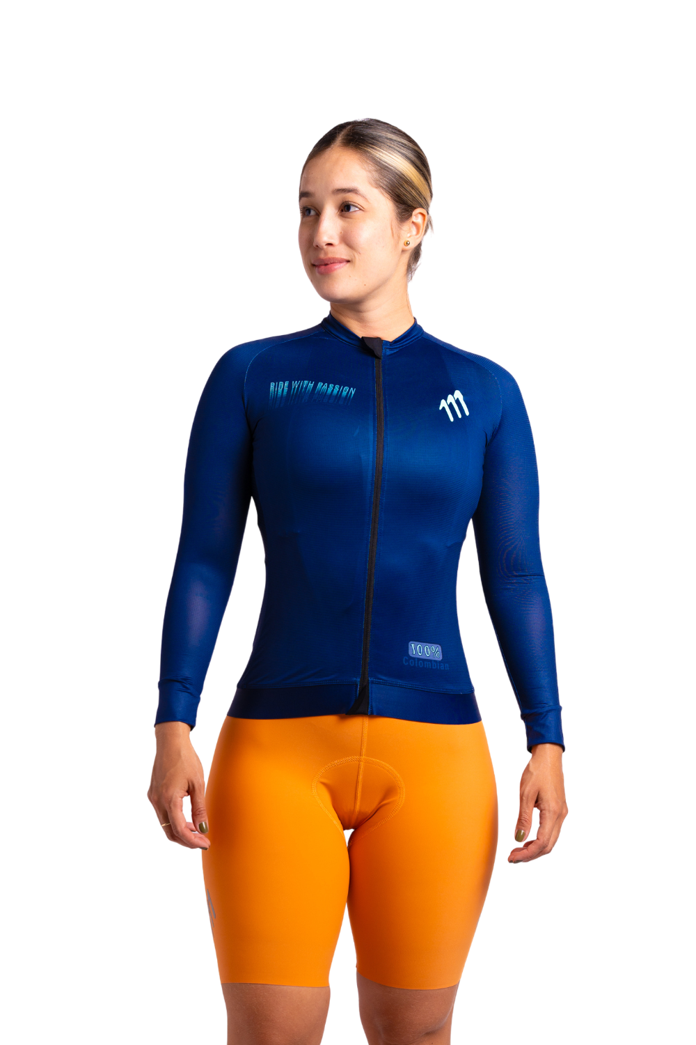 Jersey ciclismo mujer Jersey Manga Larga Ciclismo Mujer 111Ciento Once Marino 111Ciento Once — ropa ciclismo colombiana