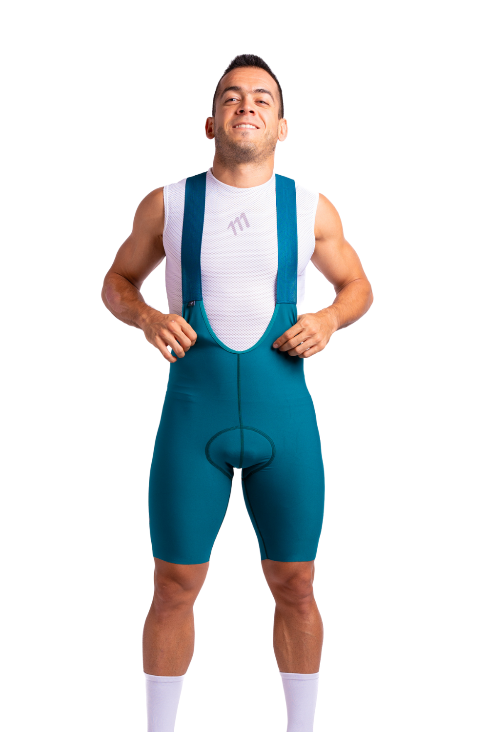 Pantaloneta ciclismo hombre Pantaloneta Ciclismo Ruta Hombre 111Ciento Once Racer Verde Esmeralda 111