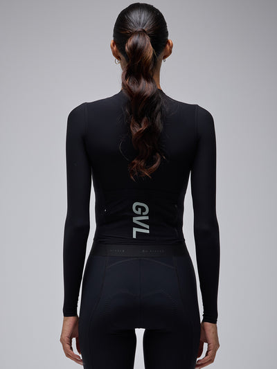 Camiseta ciclismo manga larga Givelo Modern Classic Black - Detalle trasero