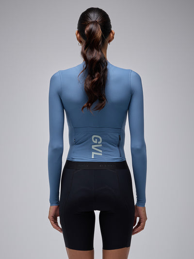 Camiseta ciclismo manga larga Givelo Modern Classic Blue - BACK