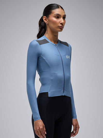 Camiseta ciclismo manga larga Givelo Modern Classic Blue