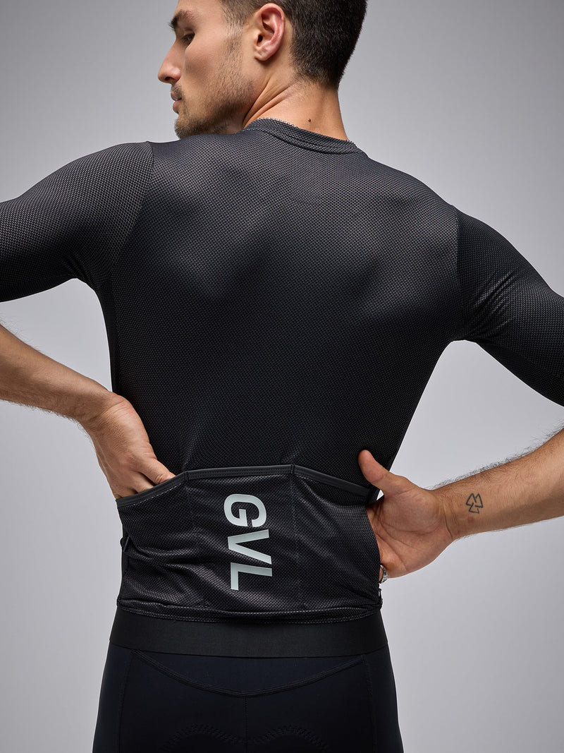 Jersey Givelo Graphene Black para ciclismo de ruta - Vista Posterior