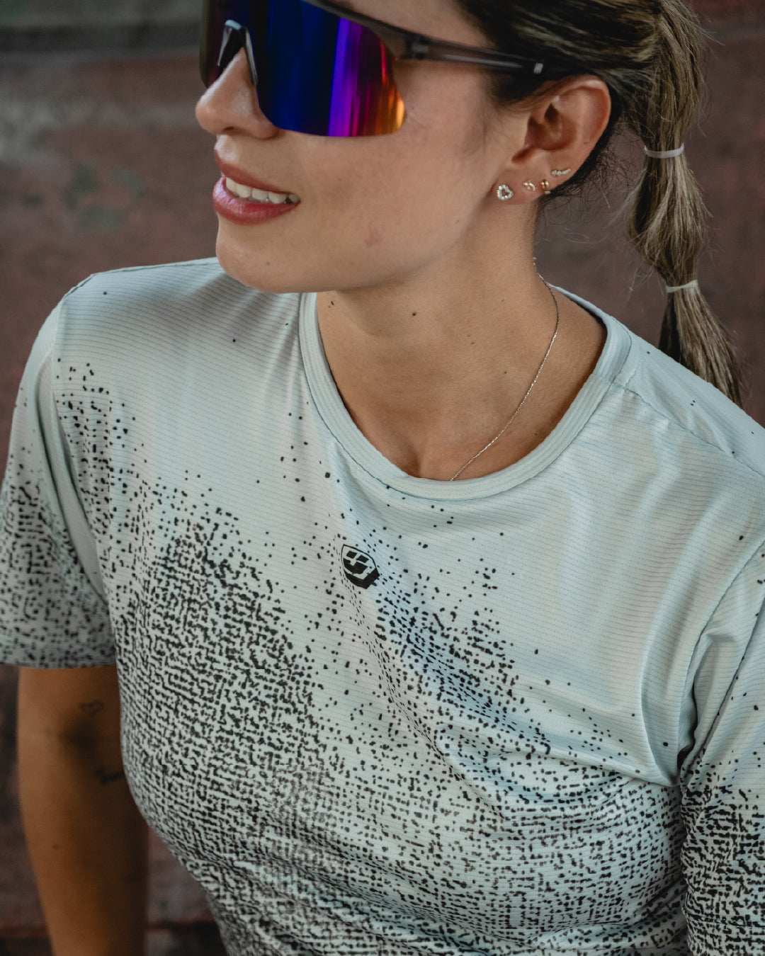 Jersey Running atmosphere 3.0 para mujer, vista frontal detalle