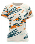 Jersey Running graffiti beige para mujer, vista frontal completa