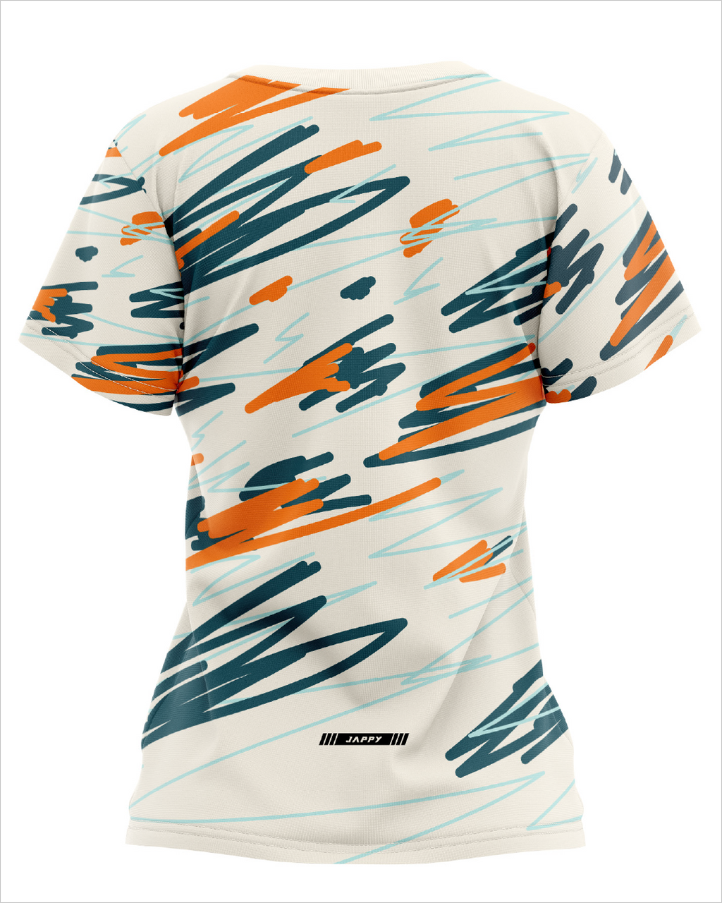 Jersey Running graffiti beige para mujer, vista trasera completa