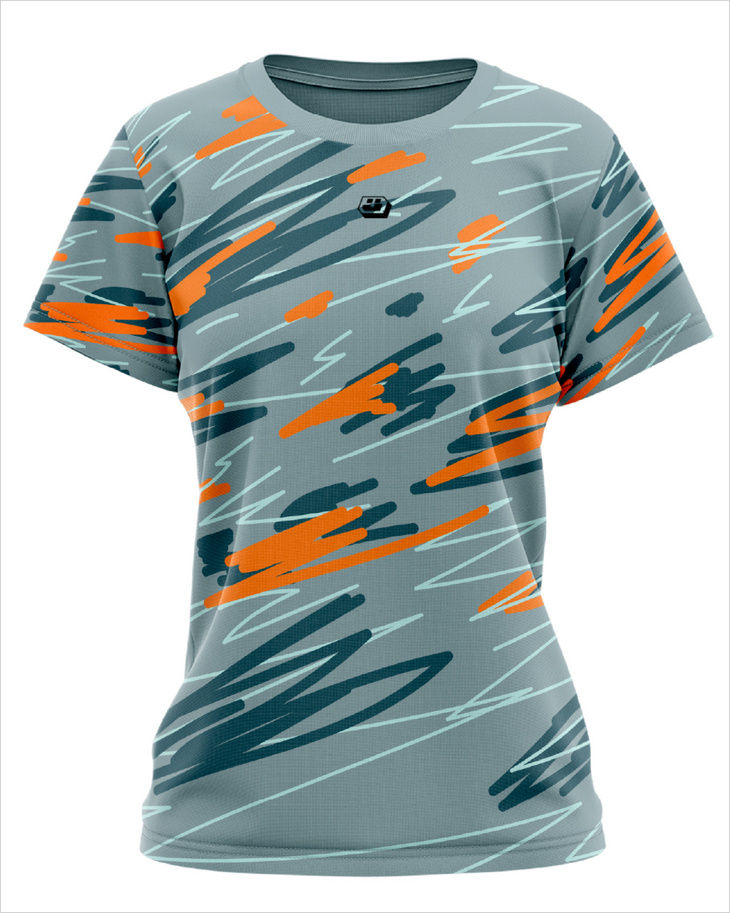 Jersey Running graffiti blue para mujer, vista frontal completa