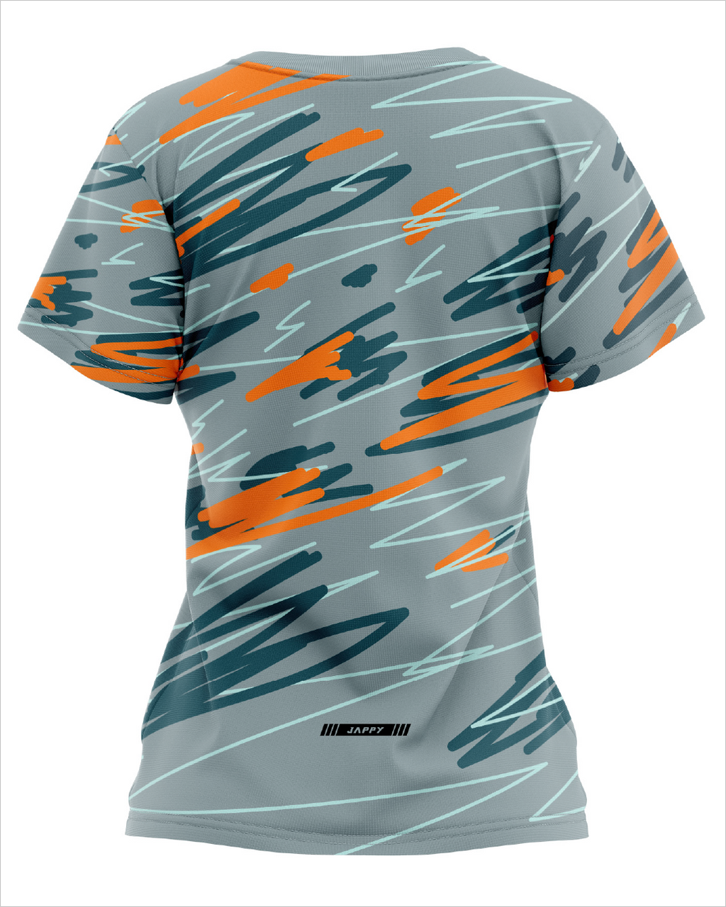 Jersey Running graffiti blue para mujer, vista trasera completa