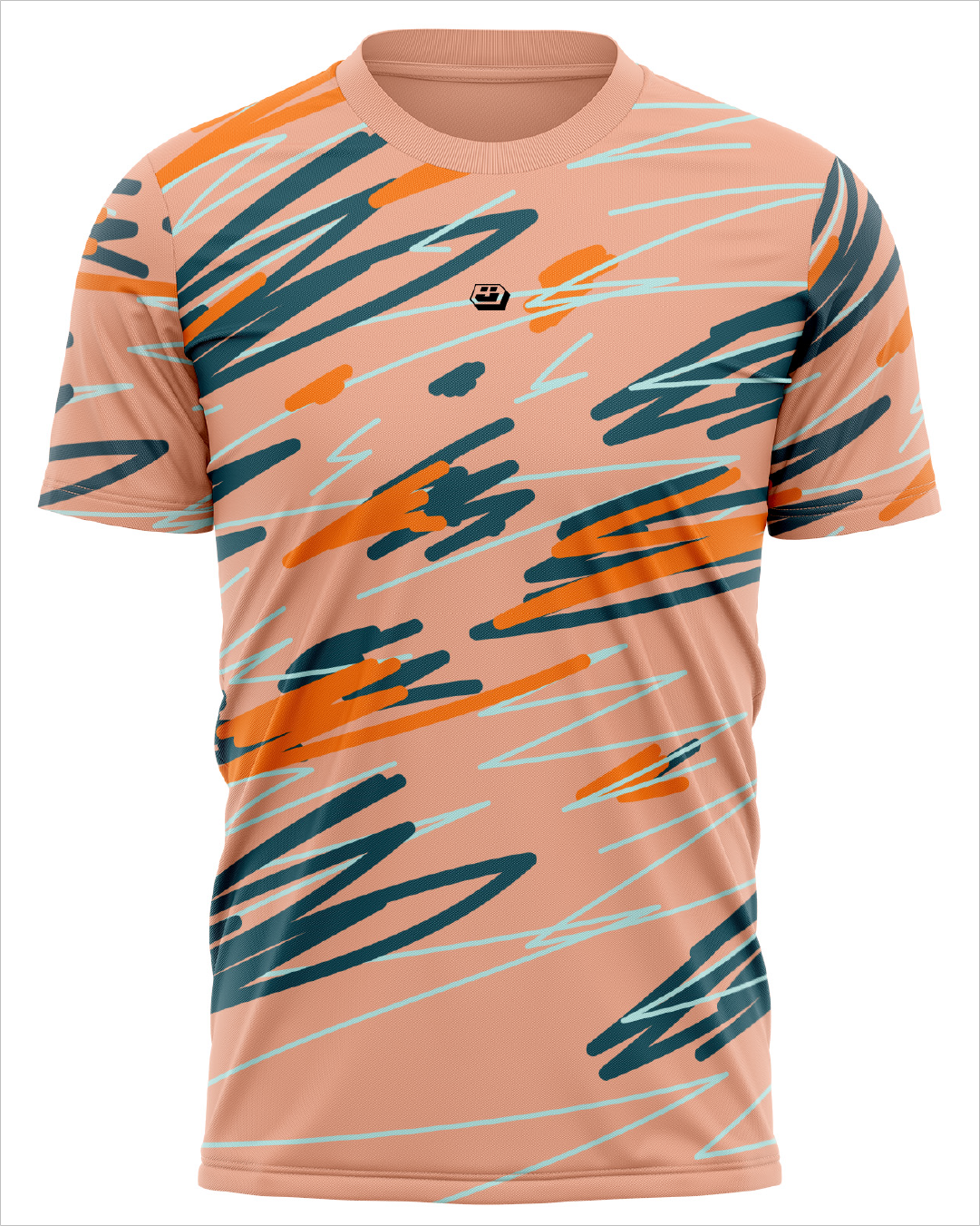 Jersey Running graffiti coral para hombre, vista frontal completa