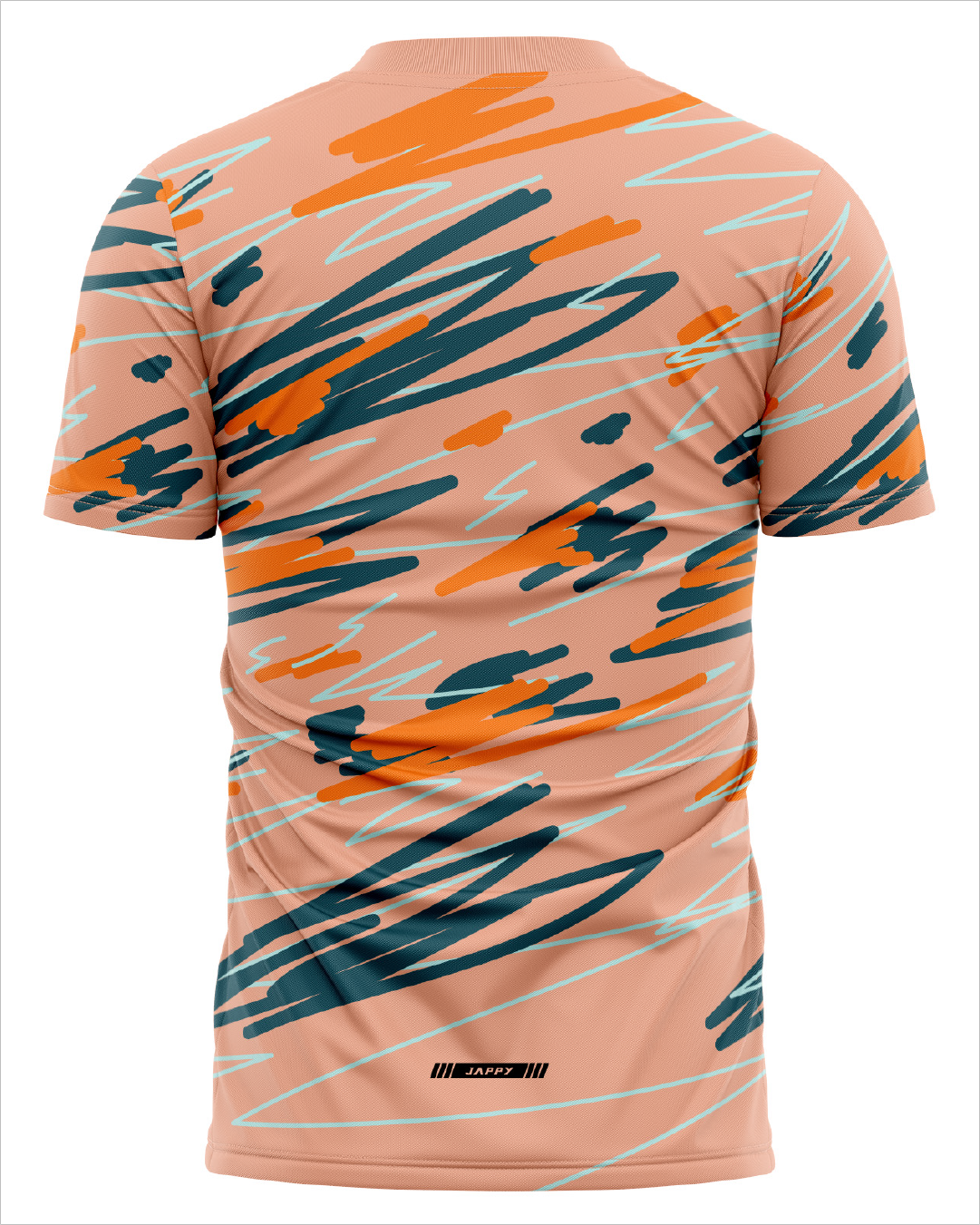 Jersey Running graffiti coral para hombre, vista trasera completa