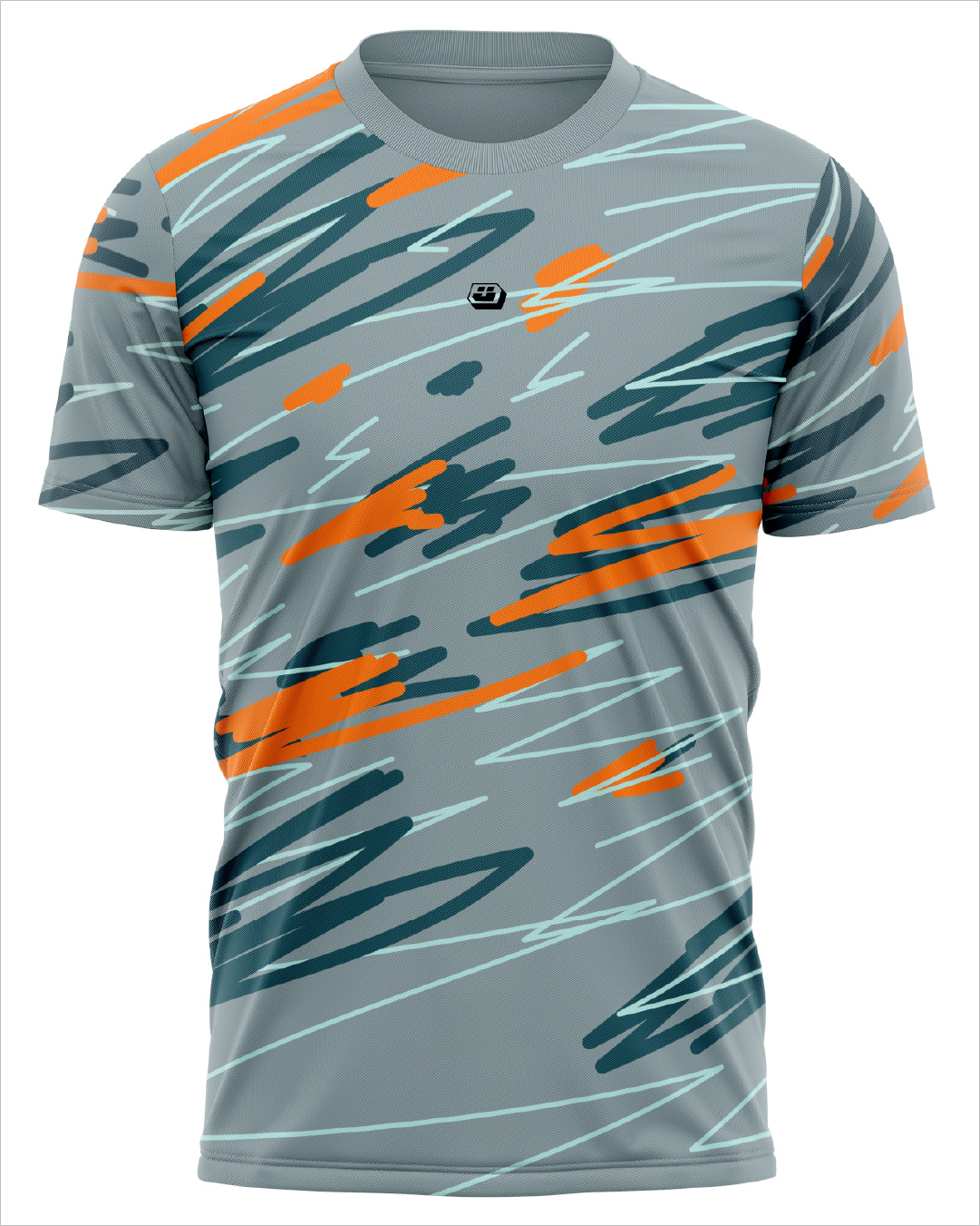 Jersey Running graffiti blue para hombre, vista frontal completa