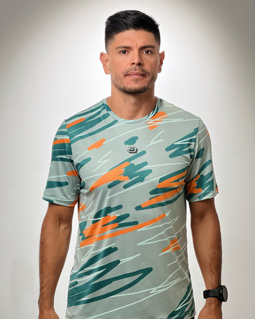 Corredor con Jersey Running graffiti blue para hombre, vista frontal completa