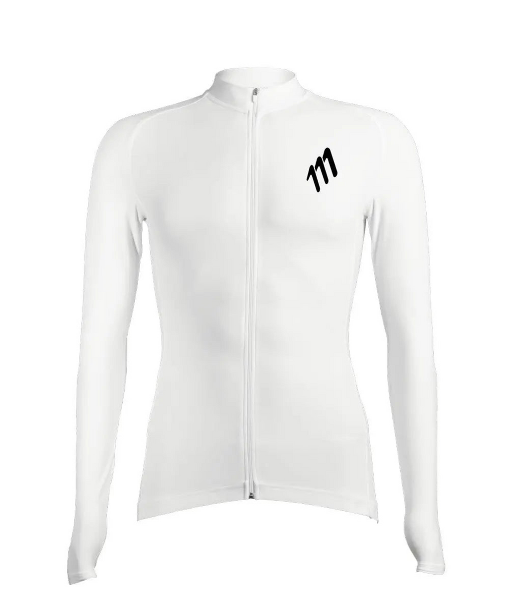 Jersey ciclismo mujer Jersey Manga Larga Ciclismo Mujer 111Ciento Once Essentials Blanco 111Ciento Once — ropa ciclismo colombiana