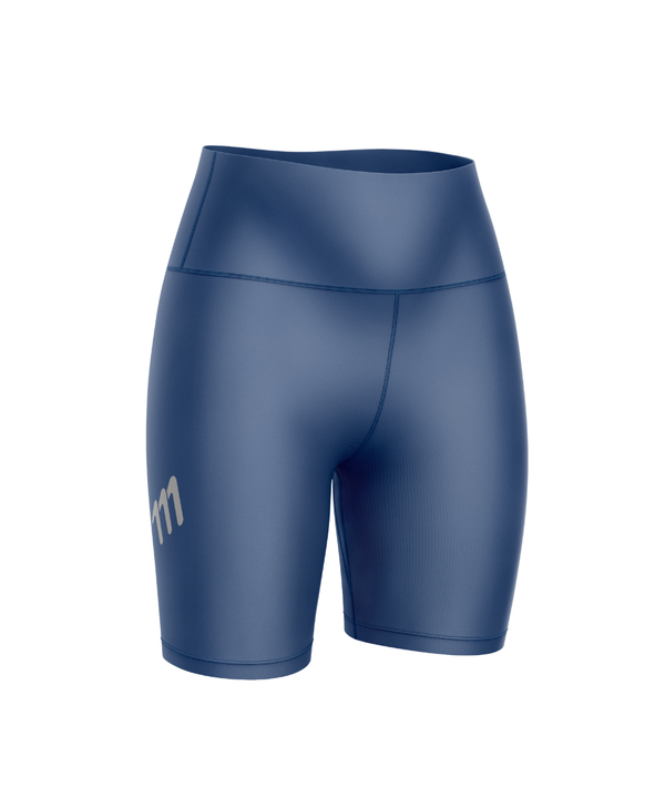 Imagen de Licra de running racer marino de mujer sin costura color marino con múltiples bolsillos, tejido de compresión.