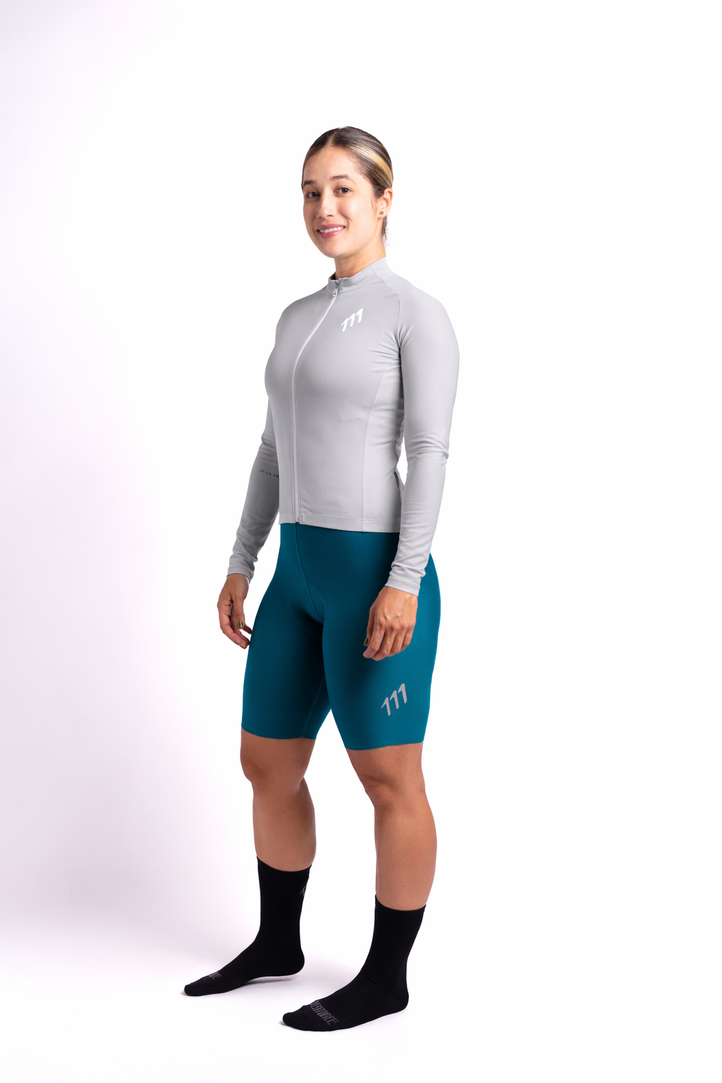 Jersey ciclismo mujer Jersey Manga Larga Ciclismo Mujer 111Ciento Once Silverado 111Ciento Once — ropa ciclismo colombiana
