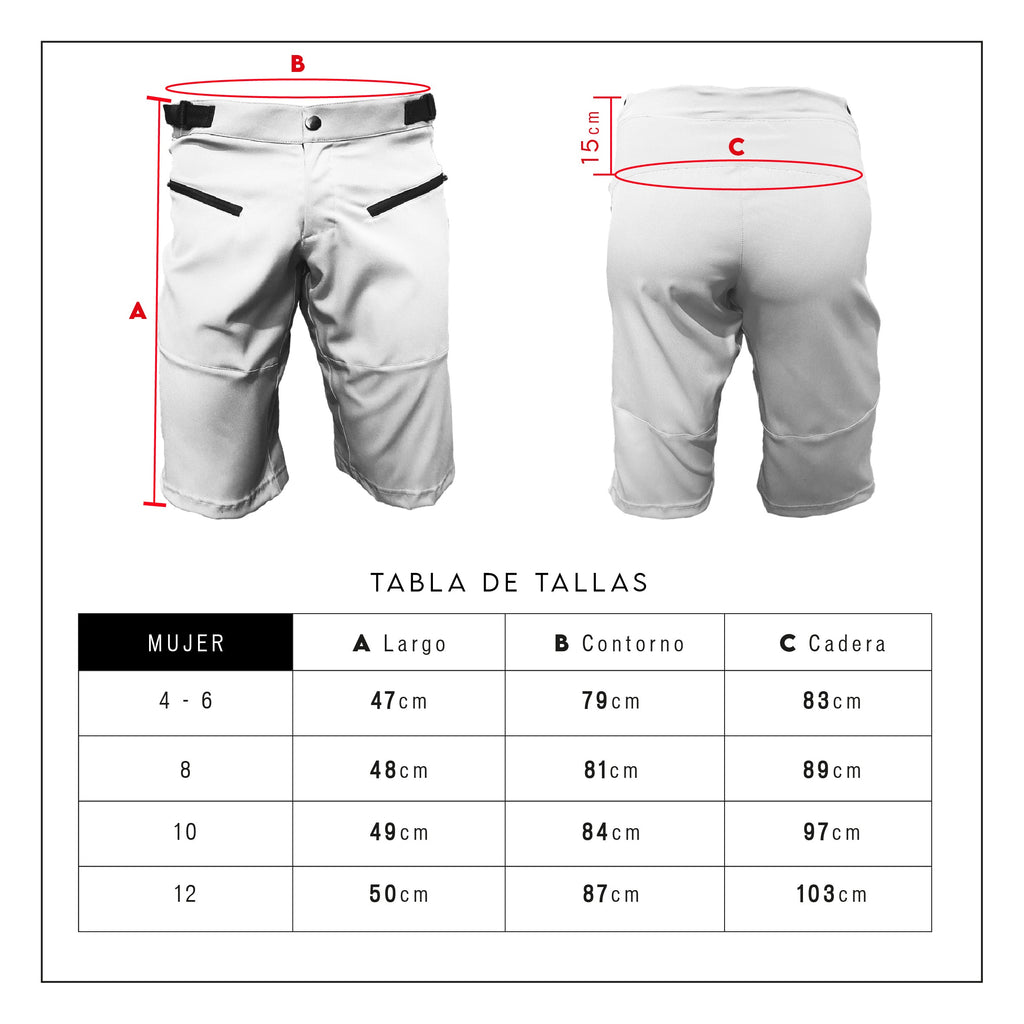 Pantaloneta MTB Jappy Gris Mujer - vista 6