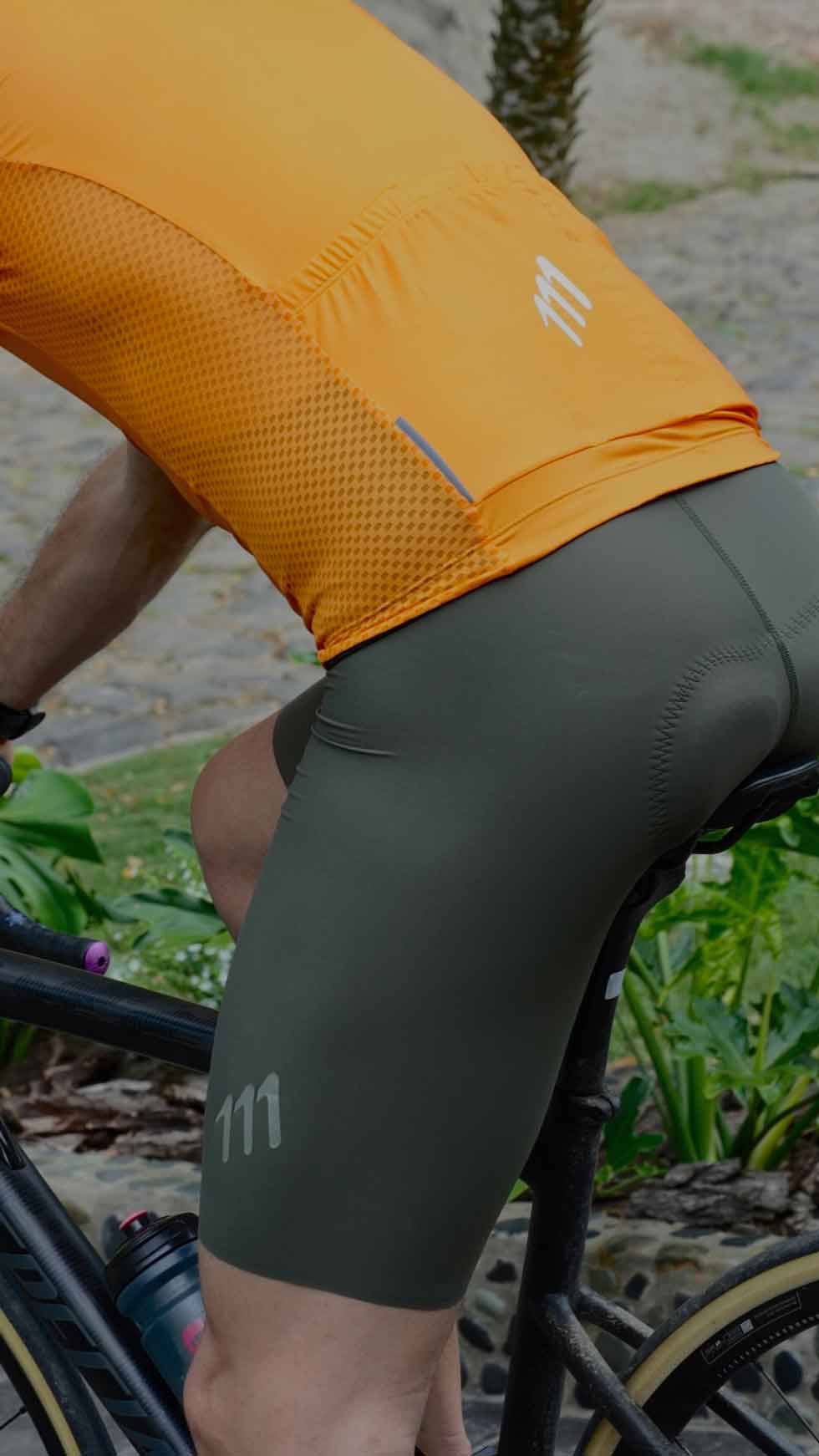 Pantaloneta ciclismo hombre Pantaloneta Ciclismo Ruta Hombre 111Ciento Once Racer Verde Oliva 111