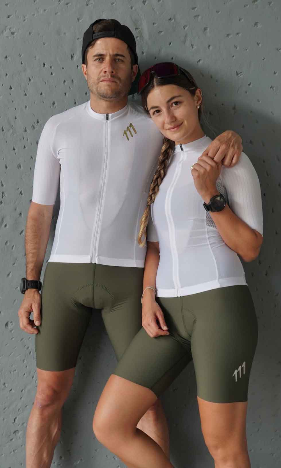 Pantaloneta ciclismo hombre Pantaloneta Ciclismo Ruta Hombre 111Ciento Once Racer Verde Oliva 111