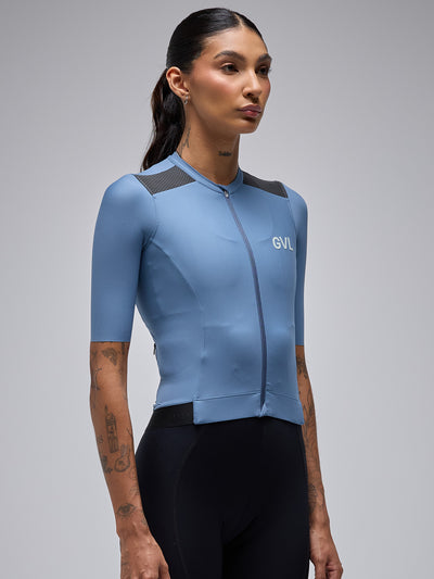 Jersey ciclismo de ruta mujer Givelo Modern Classic Blue - Vista Frontal