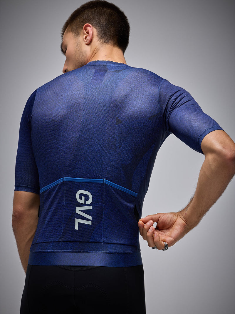 Jersey Givelo Graphene Fade Navy para ciclismo de ruta - vista trasera