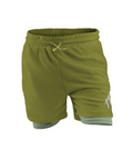 Imagen de Pantaloneta de running racer verde hombre color verde con múltiples bolsillos, malla transpirable.