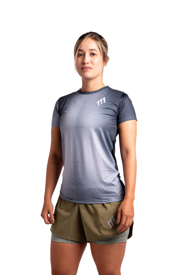 Imagen de Running tee racer errático mujer. corredora vista frontal