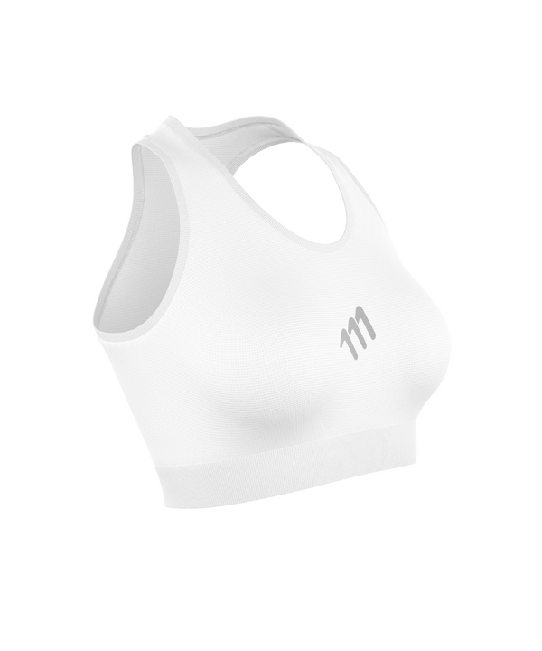 Imagen de Top deportivo sin costuras blanco color blanco con diseño sin costuras.