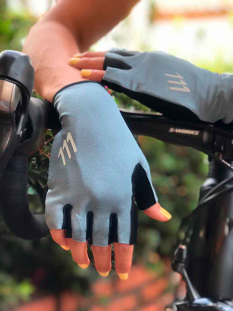 Guantes  cortos ciclismo ruta, unisex, medio fondo - SILVER