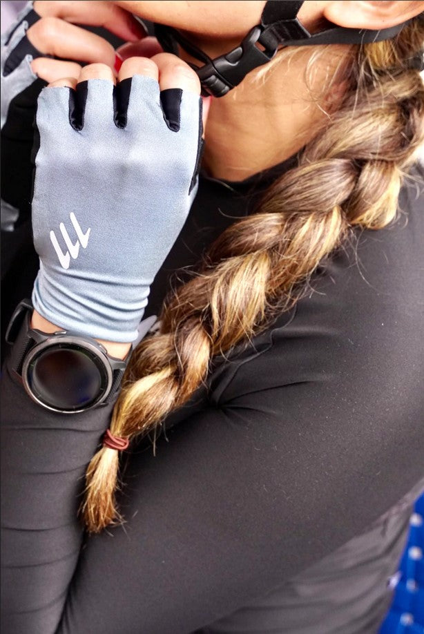 Guantes  cortos ciclismo ruta, unisex, medio fondo - SILVER
